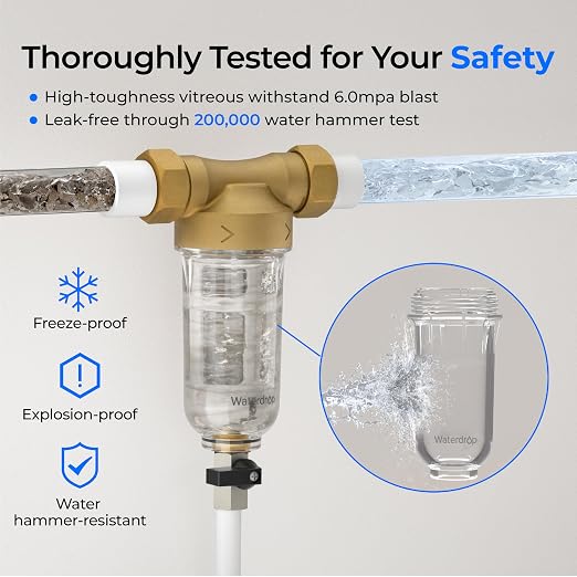 Waterdrop Spin Down Sediment Filter, Backwash Whole House Water Filter System - Image 8