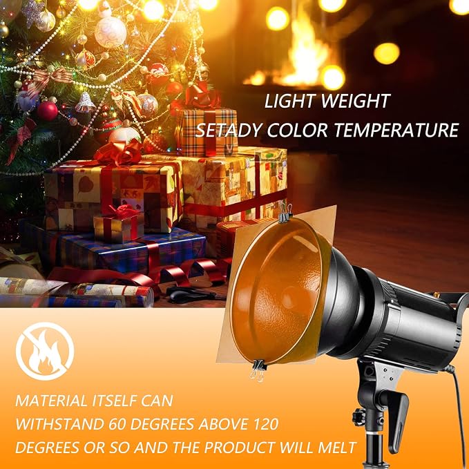 Sakolla 10Pcs Colored Lighting Gel Filters, Correction Gel Light Filter - Image 4