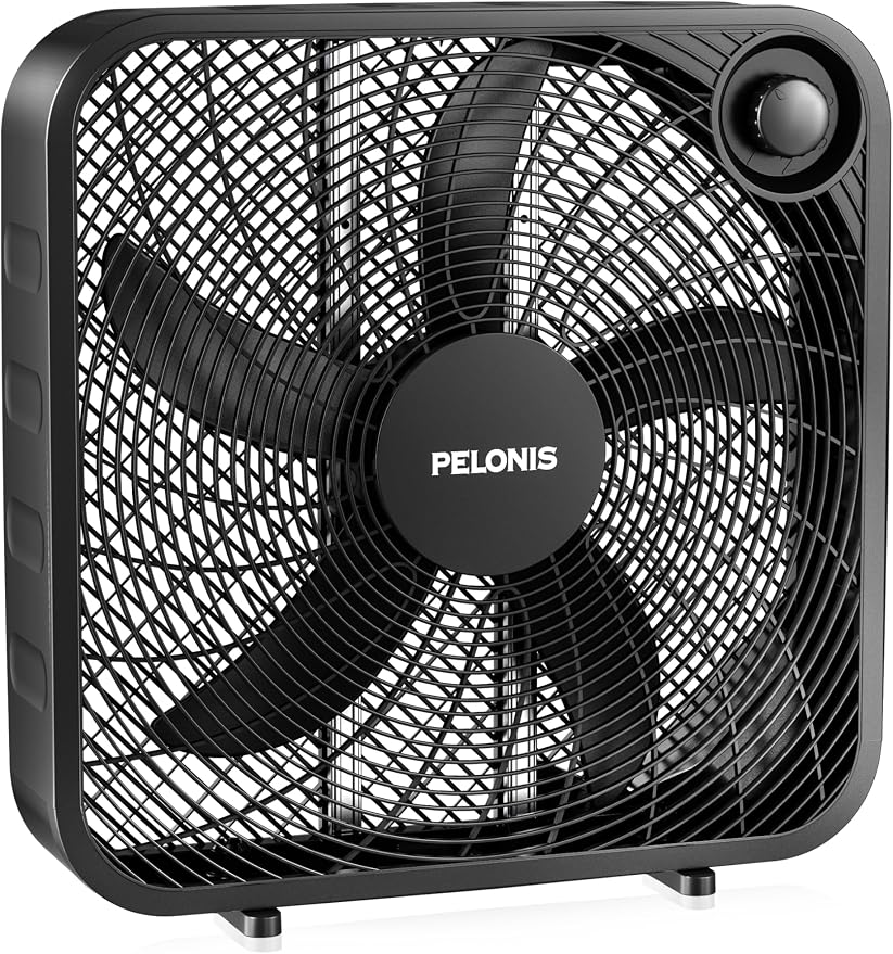 PELONIS 20 Inch Box Fan – 3 Speeds, Window Fans, Floor or Tabletop, Superior by Unknown