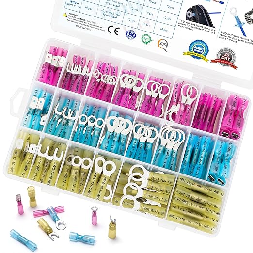 TICONN 250Pcs Heat Shrink Wire Connectors, Waterproof Automotive Marine by TICONN