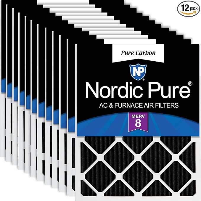 Nordic Pure 18x24x1 Pure Carbon Pleated Odor Reduction Furnace Air Filters 12 by NordicPure