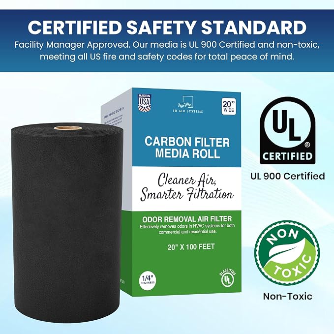 Activated Carbon Filter Media Roll, 20 in x 100 ft | Cut to any size; 1/4 in; - Image 7