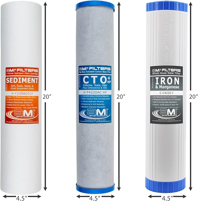 APPLIED MEMBRANES INC. Whole House Water Filter Replacement Filter Cartridge Set - Image 4