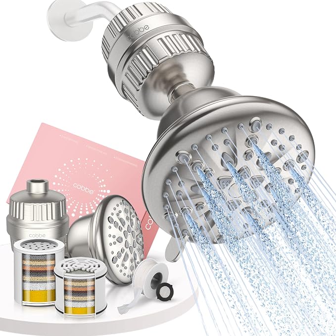 Cobbe Luxury Double Filtered Shower Head, High Output 16+20 Stages – 99% by Cobbe