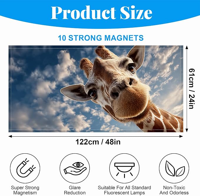 2 Pack Fluorescent Light Covers- 4 x 2 Feet Magnetic Ceiling Light Cover Room - Image 2