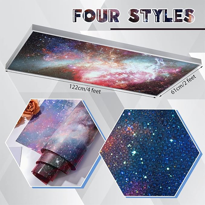 Amylove 4 Pcs Fluorescent Light Covers Classroom Ceiling Panels Light Filters - Image 2