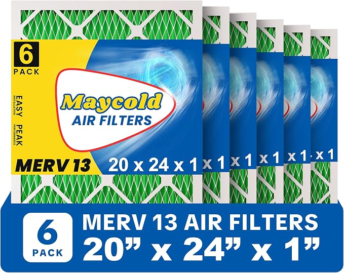 Maycold MERV 13 20x24x1 Air Filter, High-Efficiency Pleated AC & Furnace Filters by Maycold