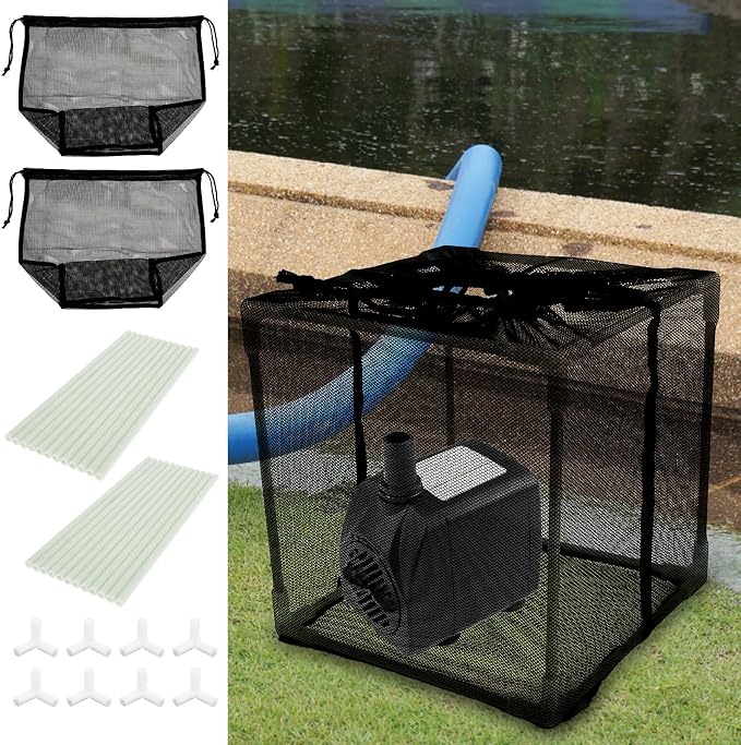 Pond Pump Filter Bag Solid Pump Mesh Box Adjustable Pond Filter Box Protective by DJAPWPX