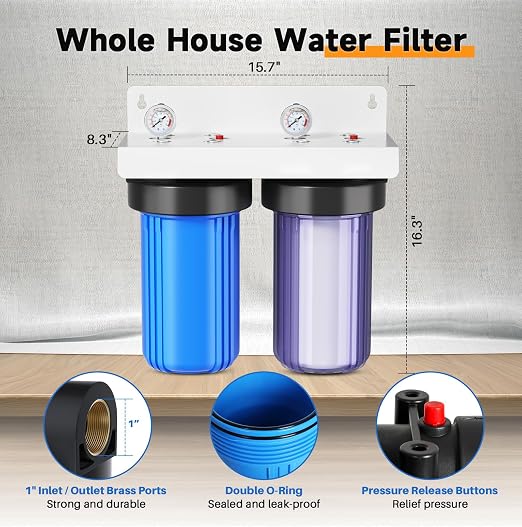PUREPLUS 2-Stage Whole House Water Filtration System, Heavy Metals & Rust - Image 2