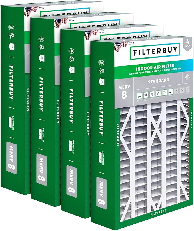 Filterbuy 16x26x5 Air Filter MERV 8 Essential Dust & Allergy Defense, Pleated by Filterbuy
