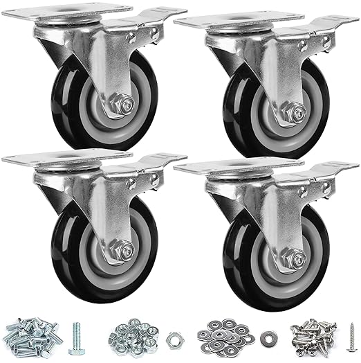 Finnhomy 4” Caster Wheels Set of 4 by Finnhomy