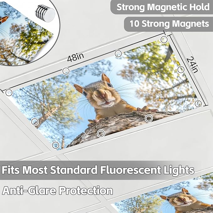 4 Pack 2x4 FT Magnetic Fluorescent Light Covers, Ceiling Light Filters - Image 2