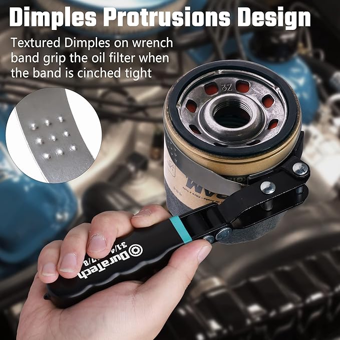 DURATECH 8-Piece Oil Filter Swivel Wrench Set, Wrenches Cover 2-3/4" to 5-1/4" - Image 3