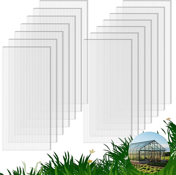 14 Pack Polycarbonate Greenhouse Panels, Excellent Light Transmission & Weather by FAHKNS