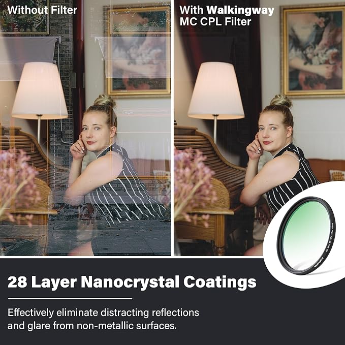 Walking Way 67mm Circular Polarizing Filter Ultra-Slim MC CPL Filter Optical - Image 3