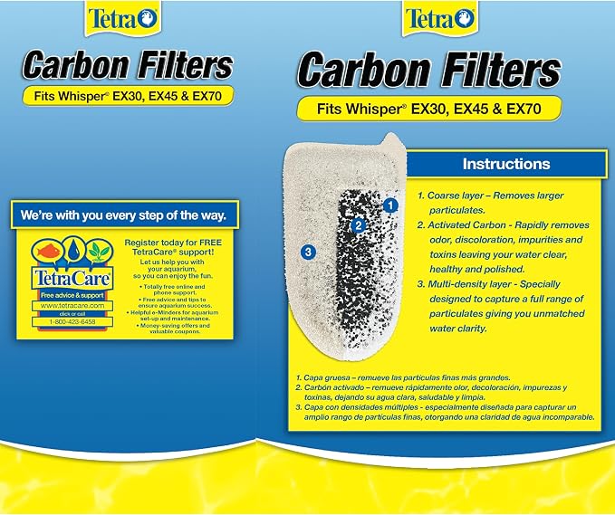 Tetra Whisper EX Carbon Large Round Filter Cartridges, Fits Tetra Whisper EX 30 - Image 9
