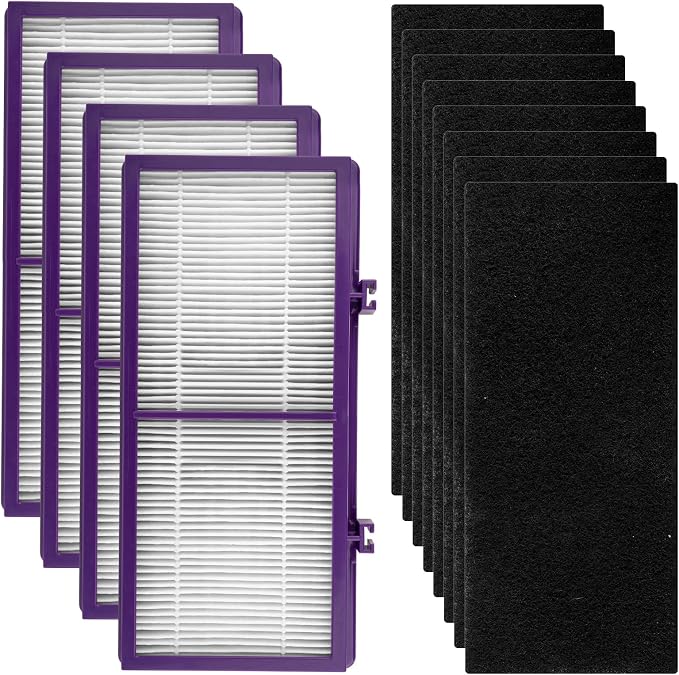 AER1 Filter 4 HEPA Filters + 8 Carbon Booster Filters Compatible by BRUVISH