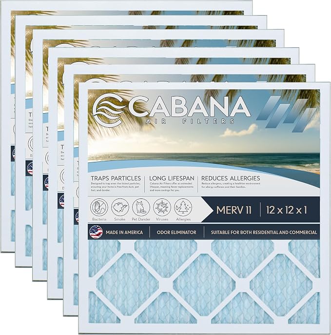 6 Pack HVAC Furnace Air Filters, MERV 11 by CabanaAirFilters