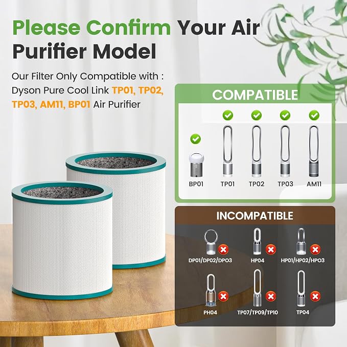 TP01 Replacement Filter for Dyson Tower Pure Cool Link TP01, BP01 Models Air - Image 4