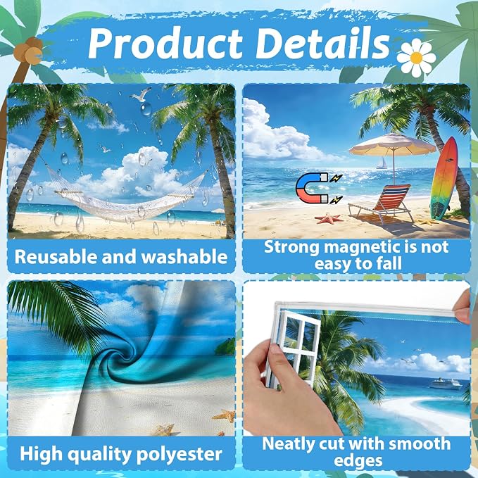 8 Pcs Summer Beach Fluorescent Light Covers - Image 3
