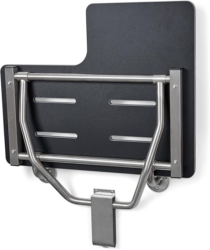 Seachrome 28" x 22.5” Black Reversible Folding Transfer Tub/Shower Seat, ADA Compliant