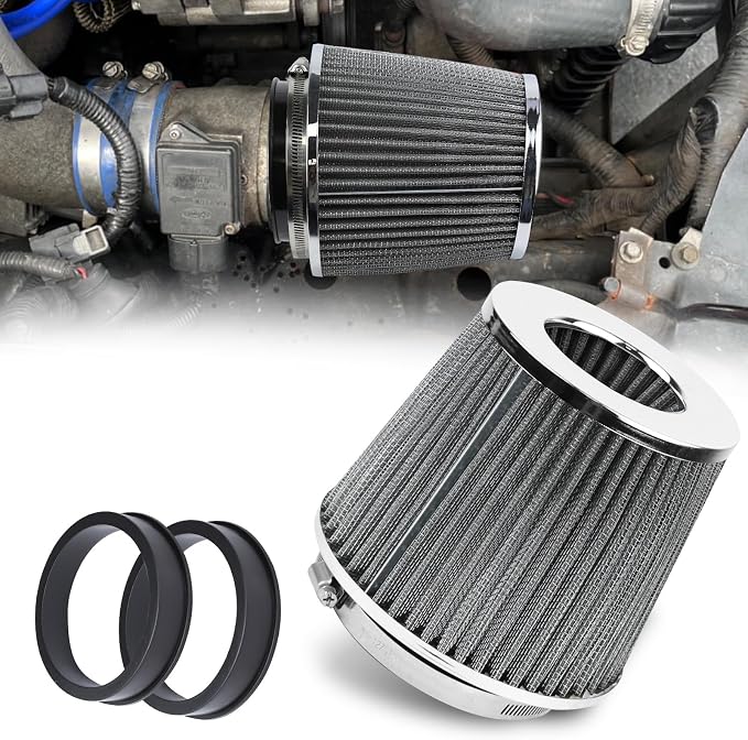 Hovom Universal Clamp-On Air Intake Filter, 76 89 102MM High Flow Round Tapered by Hovom