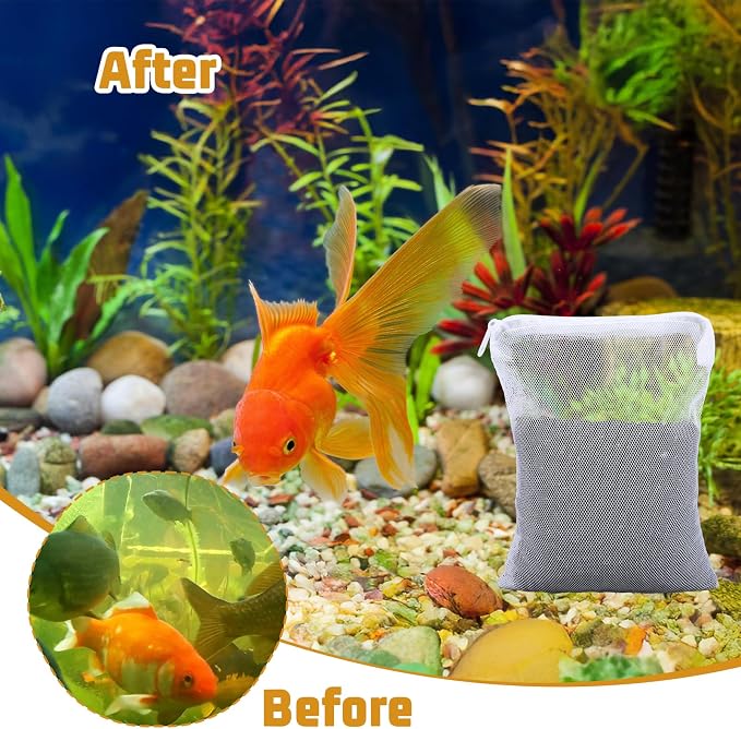 Grevosea 20 Pcs Aquarium Filter Media Bags, Fish Tank Coarse Mesh Bags 5.91 x - Image 5