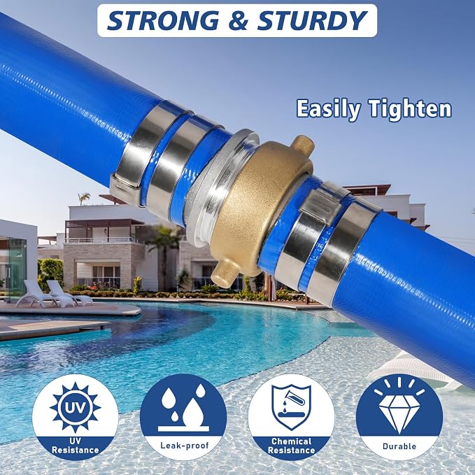 1" x 50 ft Backwash Hose for Swimming Pools, Heavy Duty PVC Lay Flat Water - Image 4