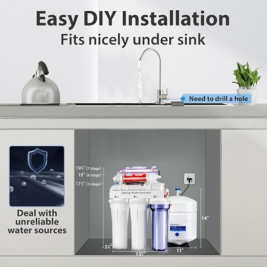 iSpring RCC7AK-UV, NSF Certified, 7-Stage Under Sink Reverse Osmosis Water - Image 4