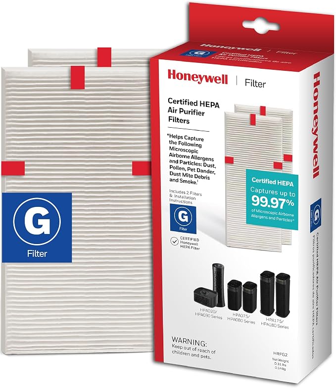 Honeywell Genuine HEPA Air Purifier Filter G, Airborne Allergen Air Filter by HoneywellPluggedIn