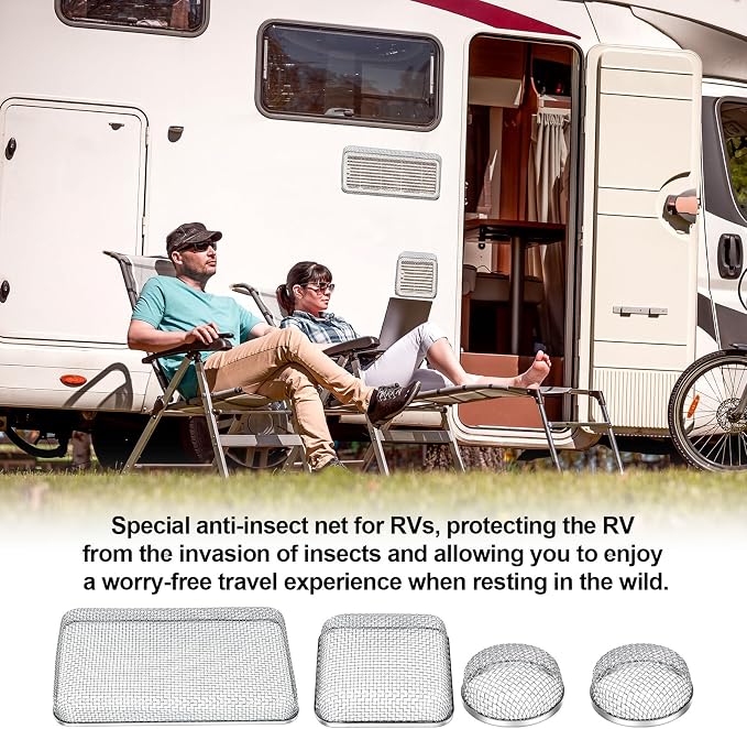 TOODOO 4 Pack RV Furnace Vent Cover, RV Flying Insect Screen - Image 6