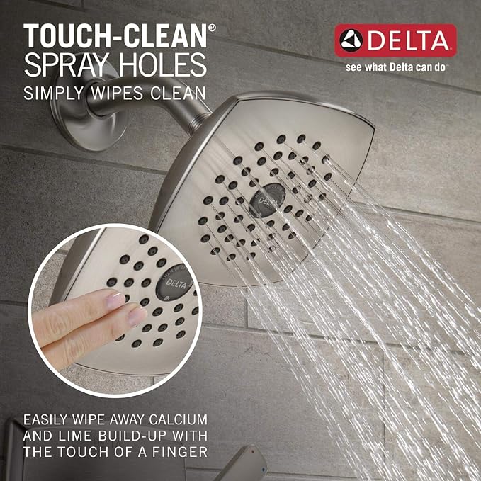 Delta Faucet Ashlyn 14 Series Single-Handle Tub and Shower Trim Kit, Shower Faucet with Single-Spray Touch-Clean Shower Head, Stainless T14464-SS (Valve Not Included)