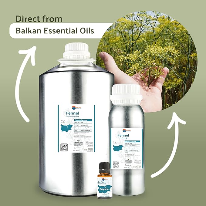 Fennel Essential Oil (Sweet Fennel) - Direct from Balkan Essential Oils - Pure Aromatherapy Diffuser Oils | 100% Pure Therapeutic Grade Natural Aceite de Hinojo - 8oz