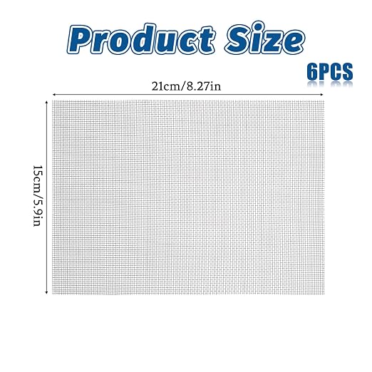6 Pack 8.27 x 5.9 Inch Stainless Steel Wire Mesh Screen, 20 Mesh Woven Metal - Image 2