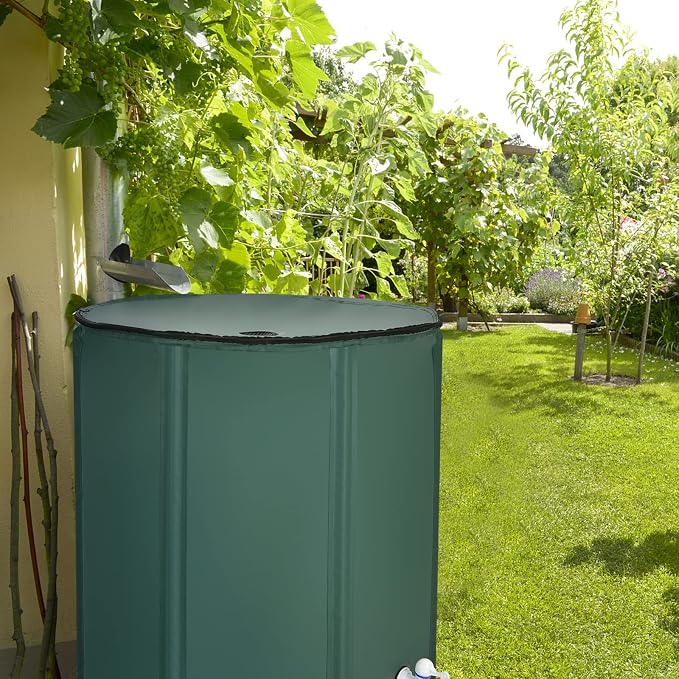 Goplus 100 Gallon Collapsible Rain Barrel, Portable Rain Barrels to Collect - Image 2