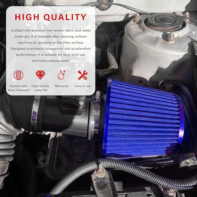 Sun Walker Clamp-on Air Intake Filter, 3/3.5/4 Inch High Flow Round Tapered Air - Image 4
