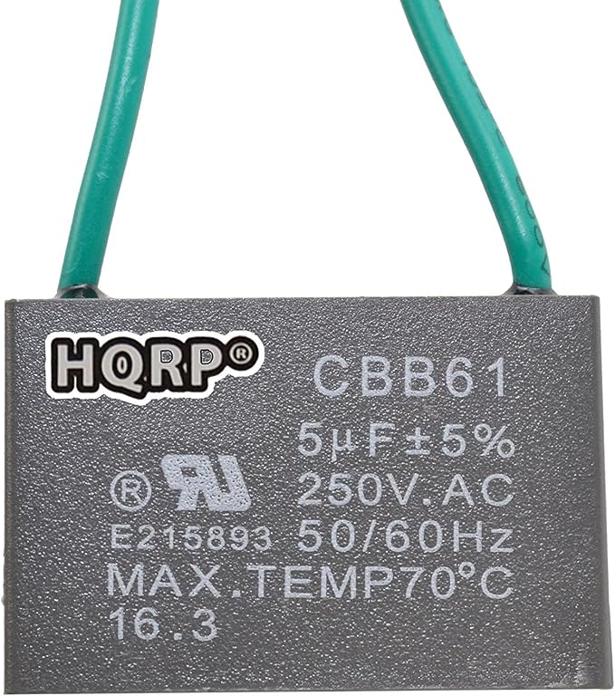 HQRP Ceiling Fan Capacitor CBB61 5uf 2-Wire UL Listed by HQRP