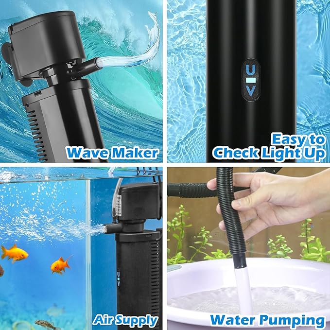 Aquarium Filter U-V w/Scientific 3, 24H Timer 200GPH - Image 5