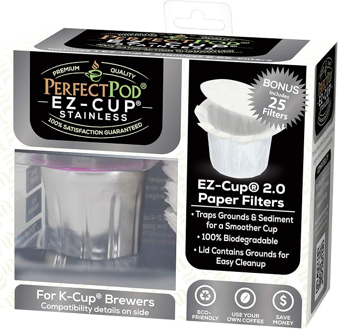 EZ-Cup Stainless Steel 1-Stream Reusable K Cup Coffee Pod - Image 9