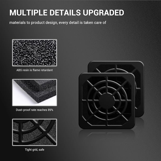 40mm Fan Filter Dustproof Cover, 2 Pack Dust Filter PC Case Fan Grill ABS - Image 5