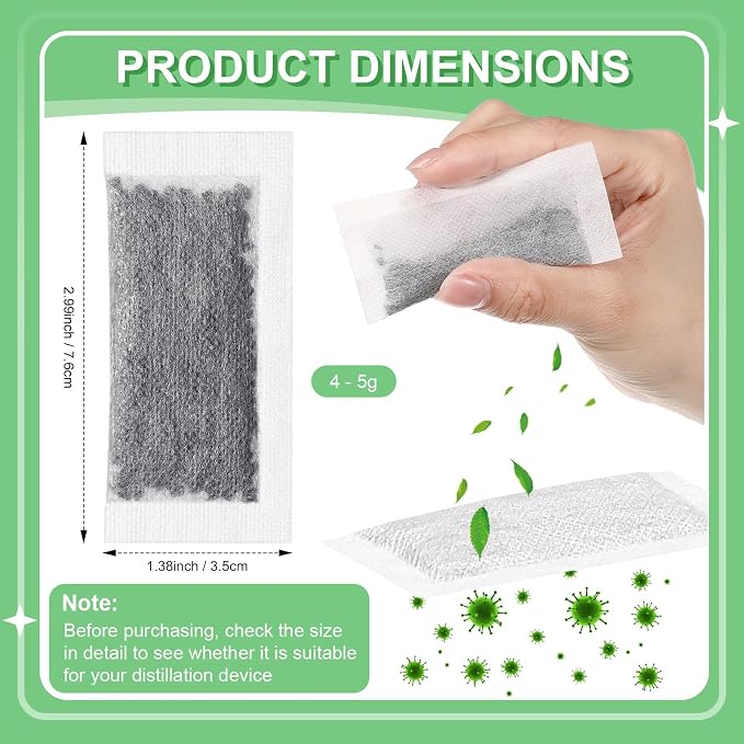 24 Packs Replacement Activated Charcoal Distiller Filters Coconut Shell - Image 2