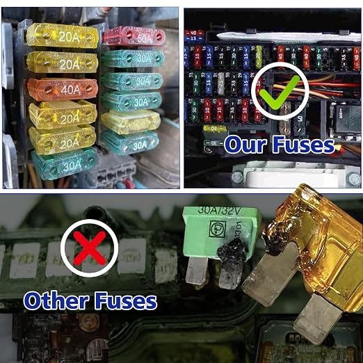 Maxi Blade Fuse Assortment, Car Fuse, 20A 30A 40A 50A 60A 70A Maxi Auto Fuse Kit - Image 5