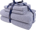 Everplush Diamond Collection 6-Piece Bath Sheet Towel Set, Soft Plush Jacquard Luxury Bath Towels,Highly Absorbent & Fast-Drying Luxury Towels Sets for Bathroom,Shower, or Spa(Dusk, Bath Sheet 6PK)