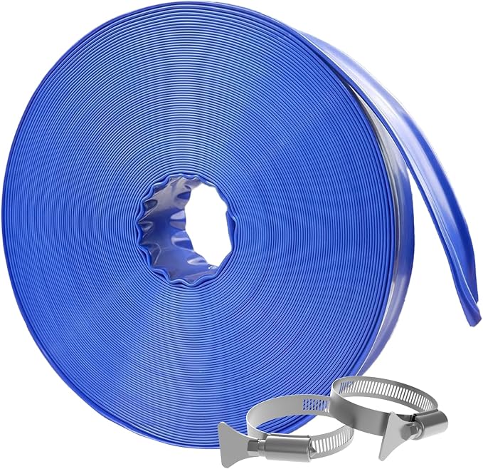 Poolvio Backwash Hose 2" x 100 ft, Tear-Resistant & Leak-Free by POOLVIO