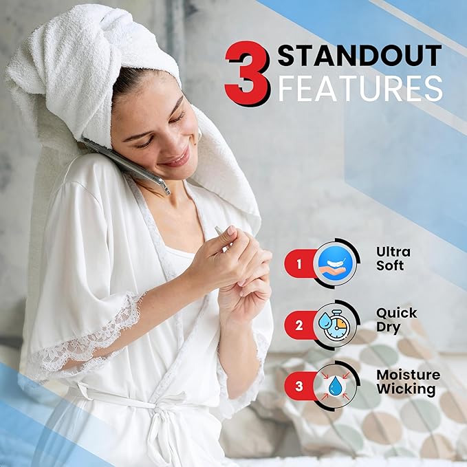 Infinitee Xclusives Luxury 100% Ring-Spun Cotton Bath Towels Set of 4 (27x54 inches) – Soft, Absorbent & Quick-Drying Towels for Bathroom, Gym, Spa & Hotel Use (Charming Grey, Bath Towels)