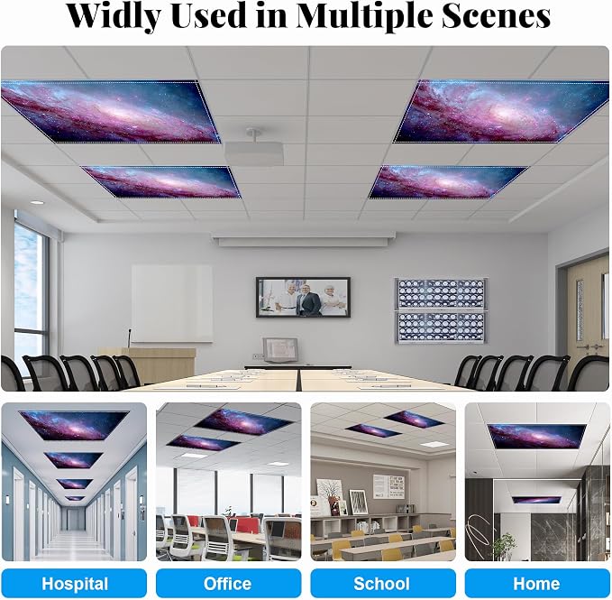 2 Pack Fluorescent Light Covers- 4 x 2 Feet Magnetic Ceiling Light Cover Room - Image 4