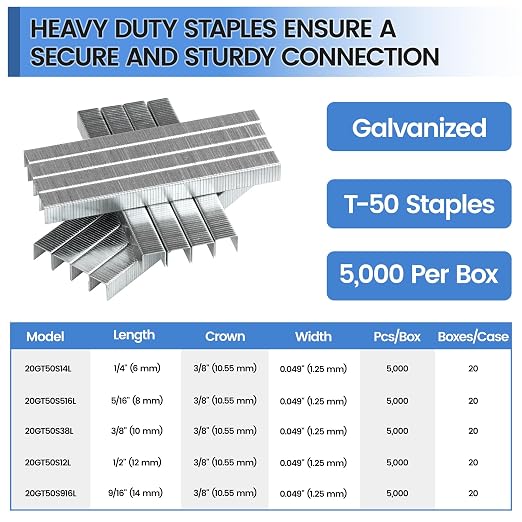 meite T-50 Staples, 1/4 Inch Heavy Duty Staples - Image 2