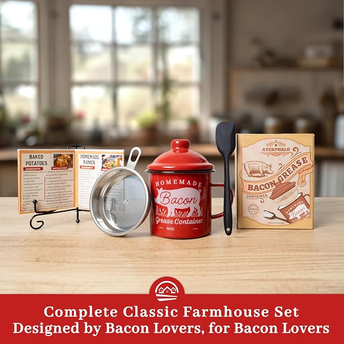 Bacon Grease Container with Strainer - Image 7