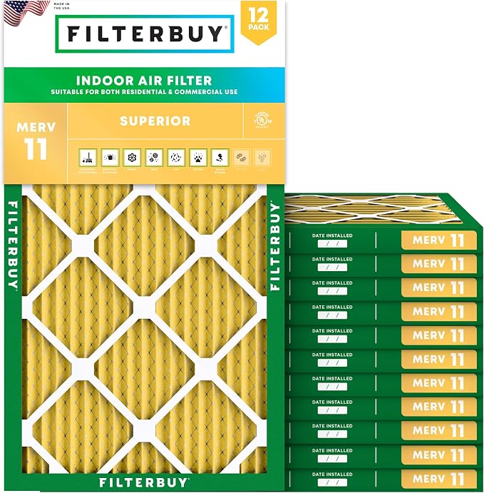 Filterbuy 10x24x1 Air Filter MERV 11 Superior Pet & Allergy Defense, by Filterbuy