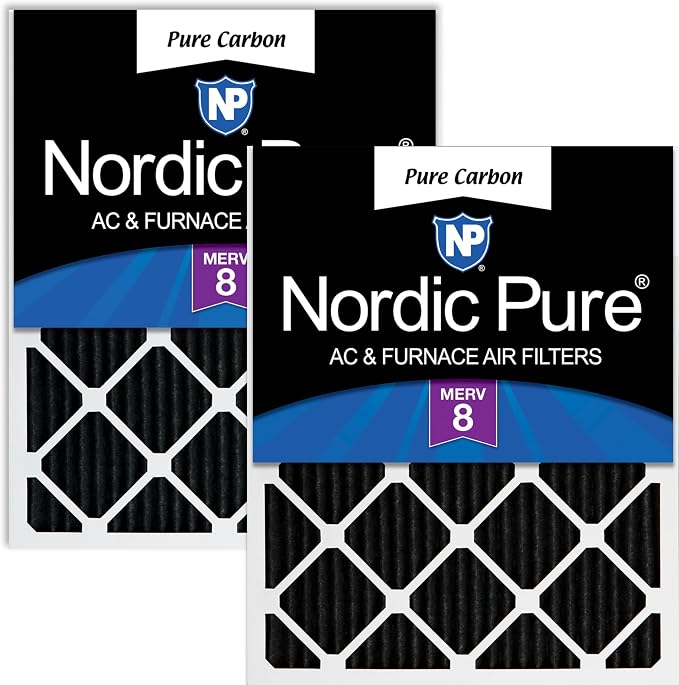 Nordic Pure 24x24x1 Pure Carbon Pleated Odor Reduction Furnace Air Filters 2 by NordicPure